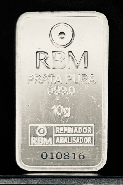 BARRA PRATA (Ag) Pura 99,9% de 10g