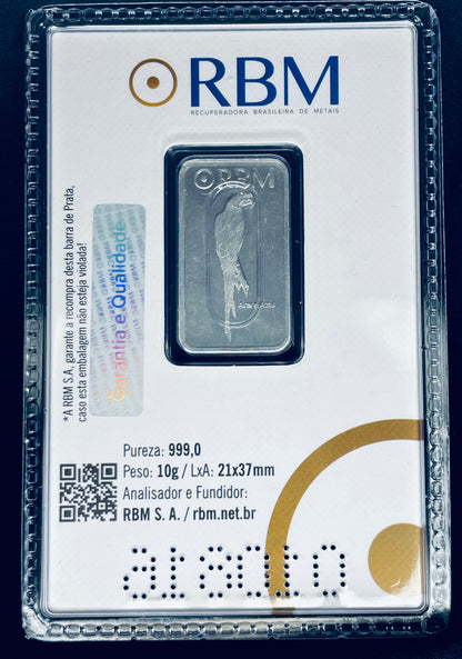 BARRA PRATA (Ag) Pura 99,9% de 10g