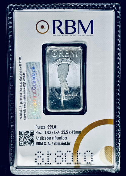 BARRA PRATA (Ag) Pura 99,9% de 1.Oz